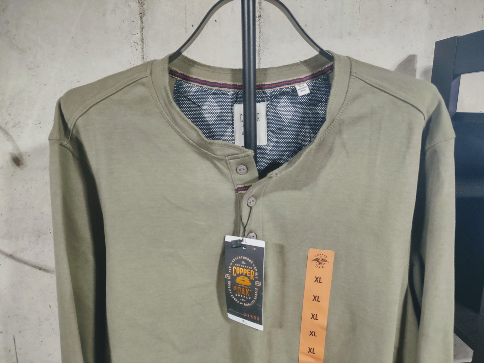 NWT – Copper & Oak Supply – Men’s LS Quarter Button Pullover – Fern Green – XL