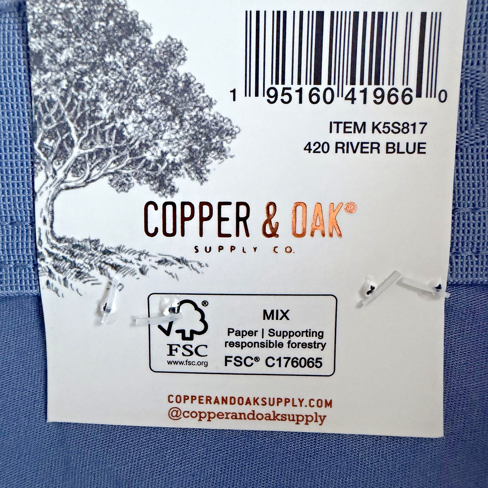 Copper & Oak NWT Men’s 34×32 Pants 5 Pocket Every Day Pant River Blue K5S817 NWT