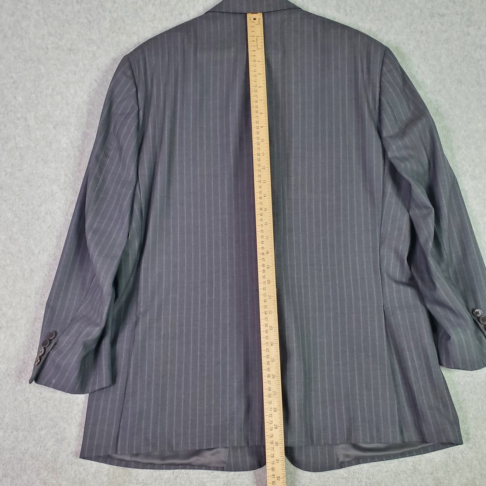Ermenegildo Zegna Suit Mens 46R Gray 2 Button 100% Wool Pinstripe Pants 39×28