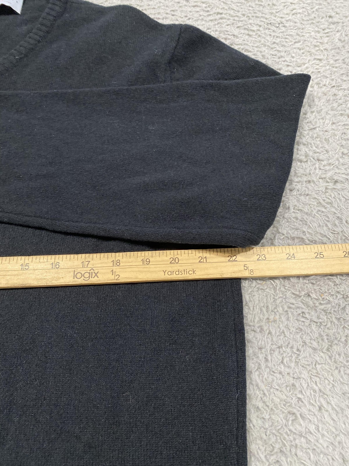 Maison Woolies Sweater Mens 3XL Black Lambswool V Neck Knit Pullover Italy