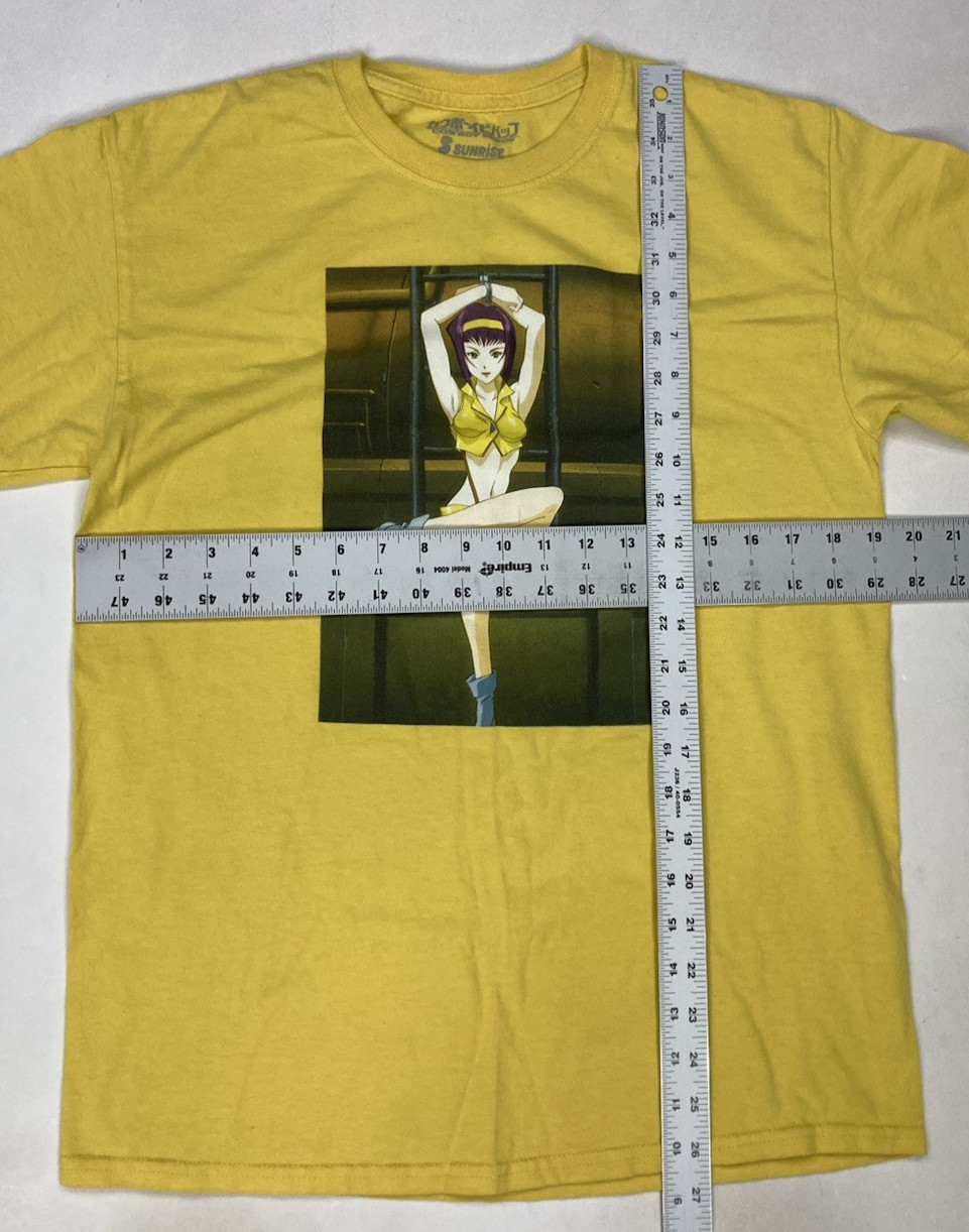 Cowboy Bebop Faye Valentine Anime TV Graphic T-shirt Men Medium Yellow