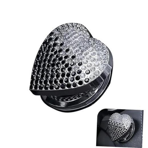 Bling Push Start Button Cover, Crystal Rhinestone Engine Start black-white