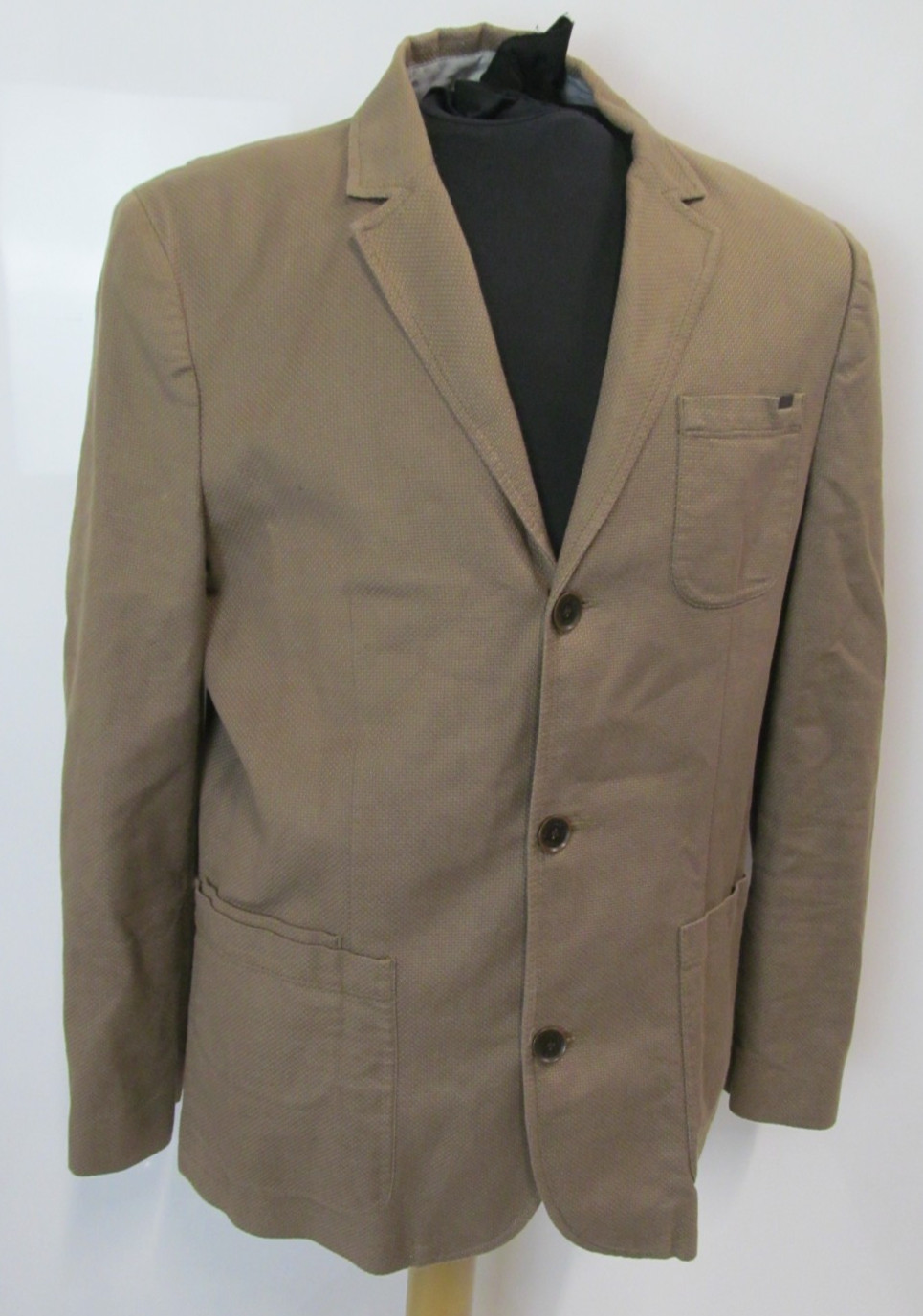 Timberland Men’s Button-up Blazer Dark-Beige Jacket With Pockets UK Size Large