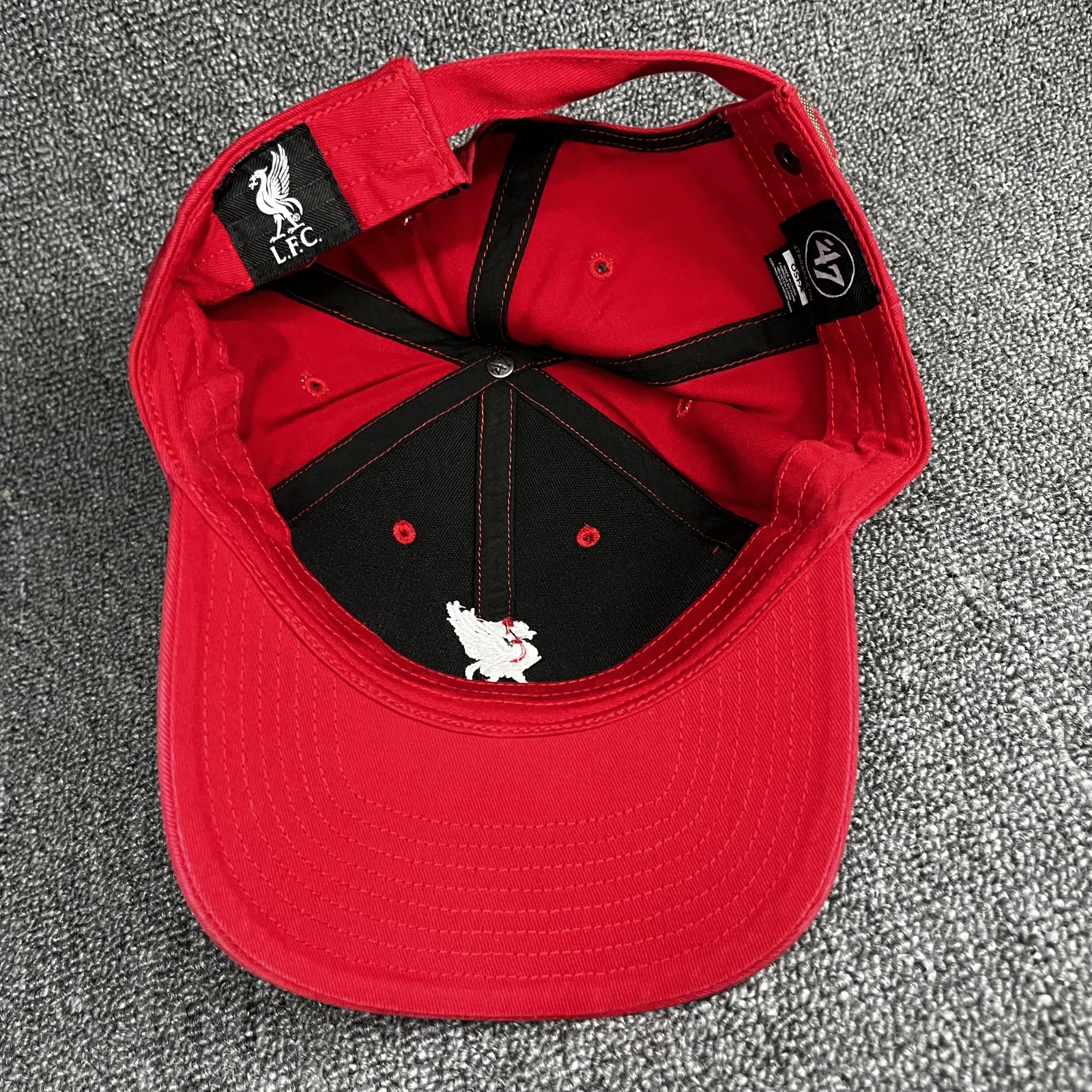 ’47 Brand Liverpool FC Strapback Cap Red Curved Brim Hat Unknown