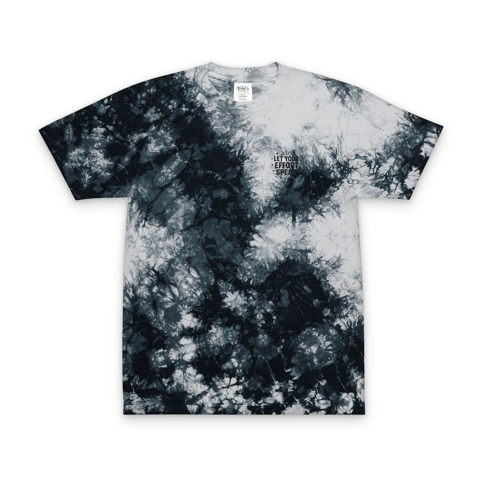 Tie-Dye Spiral Let Your Efforts Speak Oversized Embroidered Rainbow T-Shirt