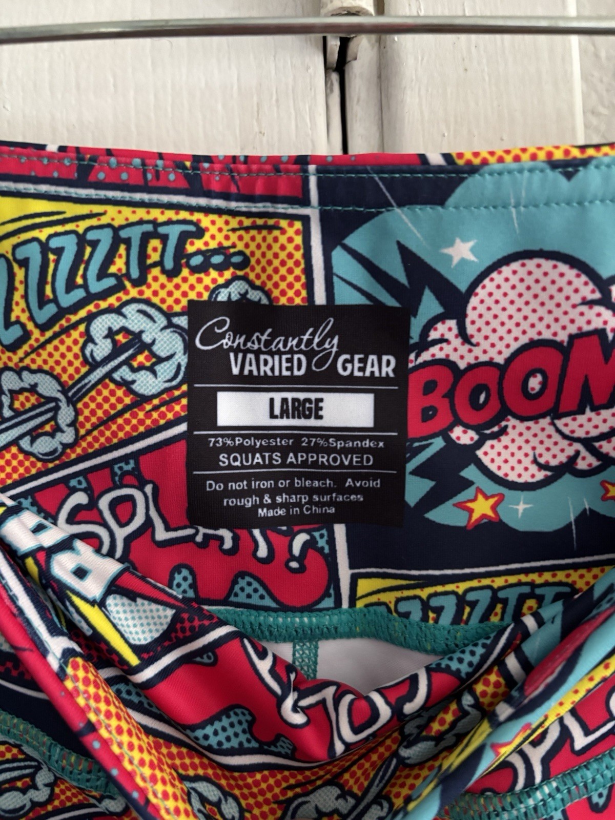 Womens Constantly Varied Bright Comic Leggings Size Large