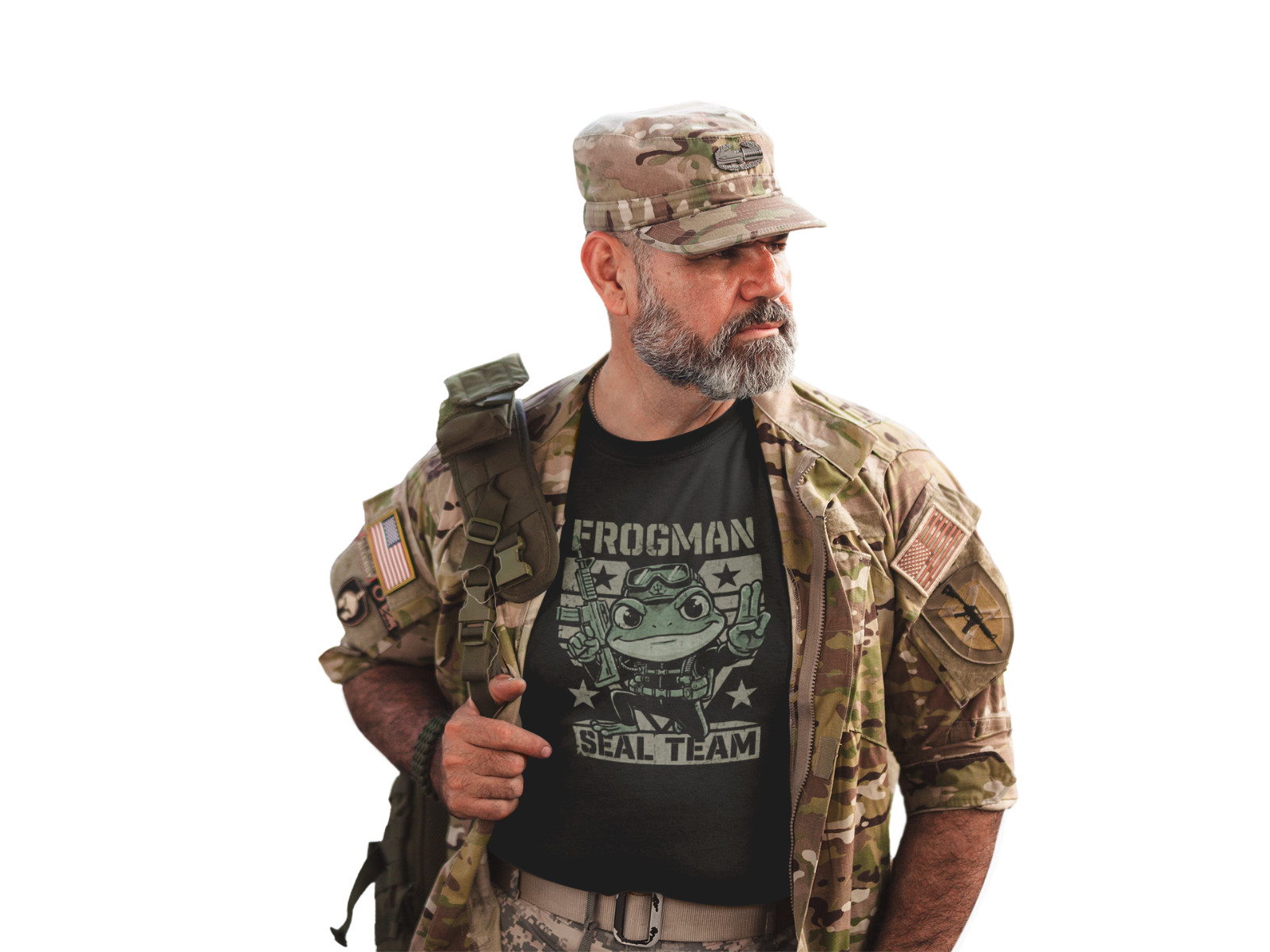 Frogman Navy SEAL Tactical Recon Frog Military M4A1 Carbine DEVGRU Funny T-Shirt