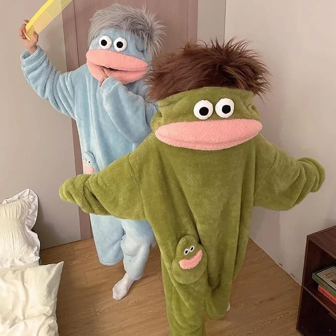 Free Ship Monster Silly Pajamas Funny Costumes Wearable Fancy Dress Fleece Cozy