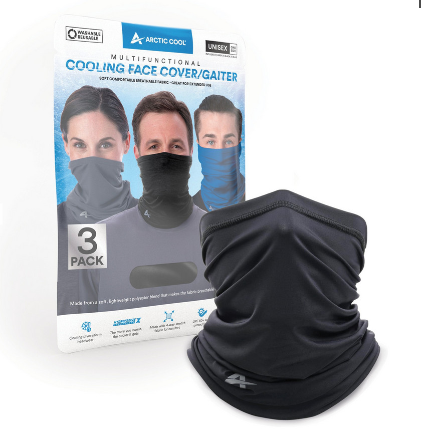Arctic Cool Multifunctional Washable Reusable Cooling Face Gaiter 3-pack
