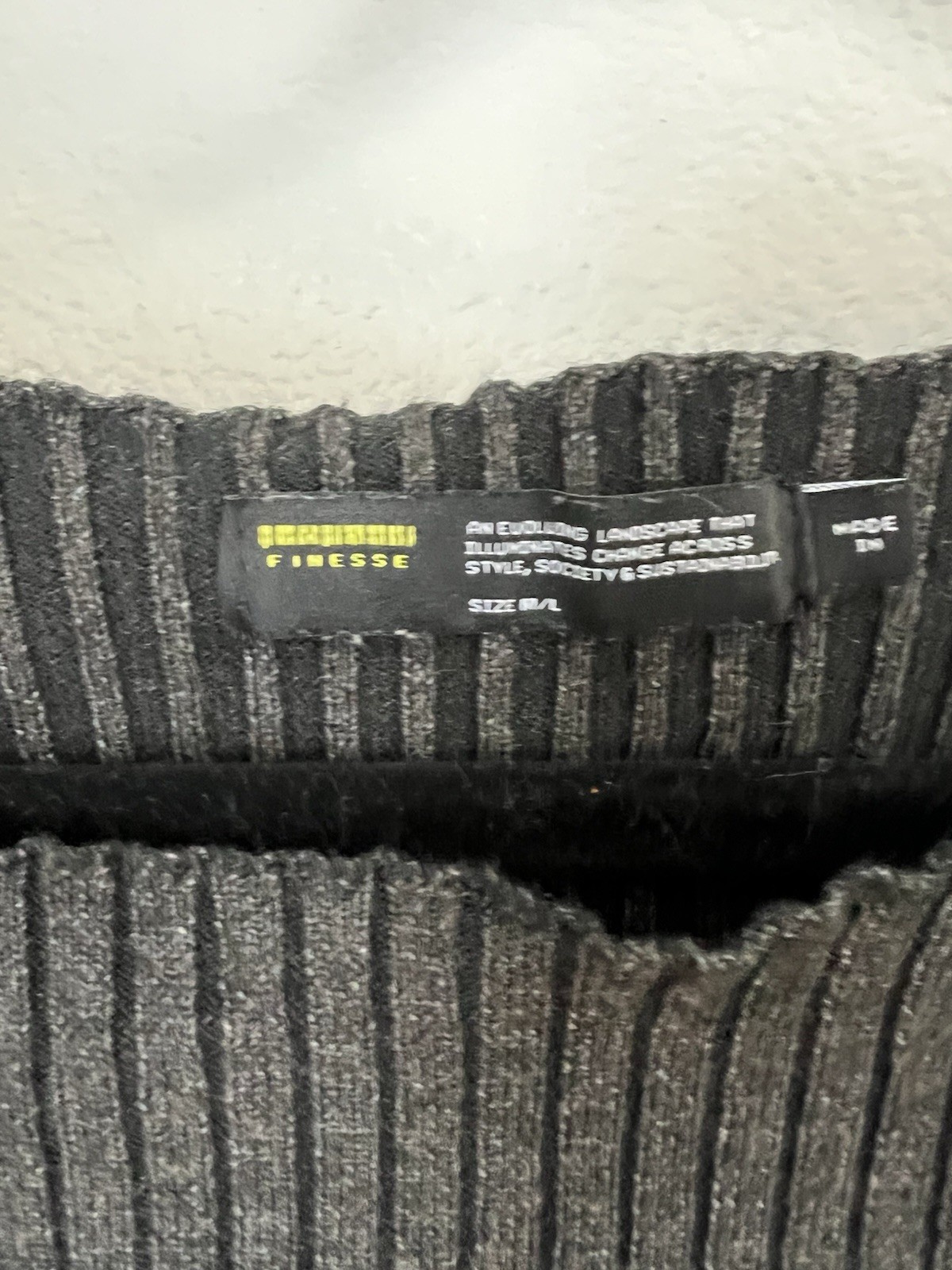 Finesse Charcoal Gray Ribbed Super Crop Shrug Sweater M/L #0073 Y2K Dance