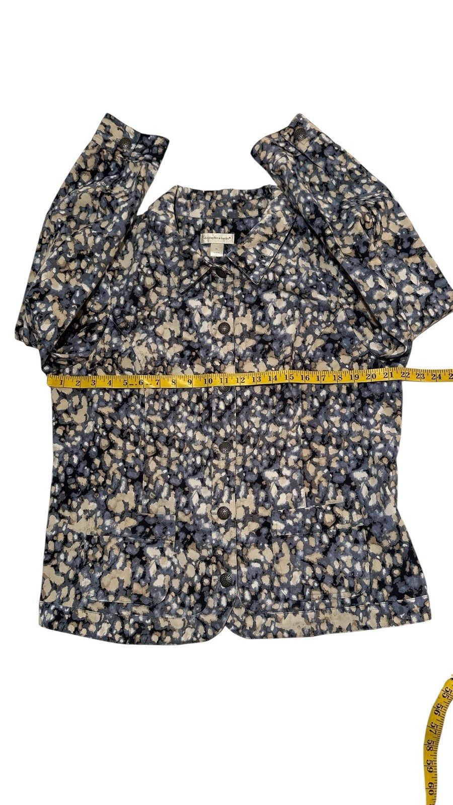 Christopher & Banks Jacket 6-Button Women XL Multicolor Abstract Long Sleeve