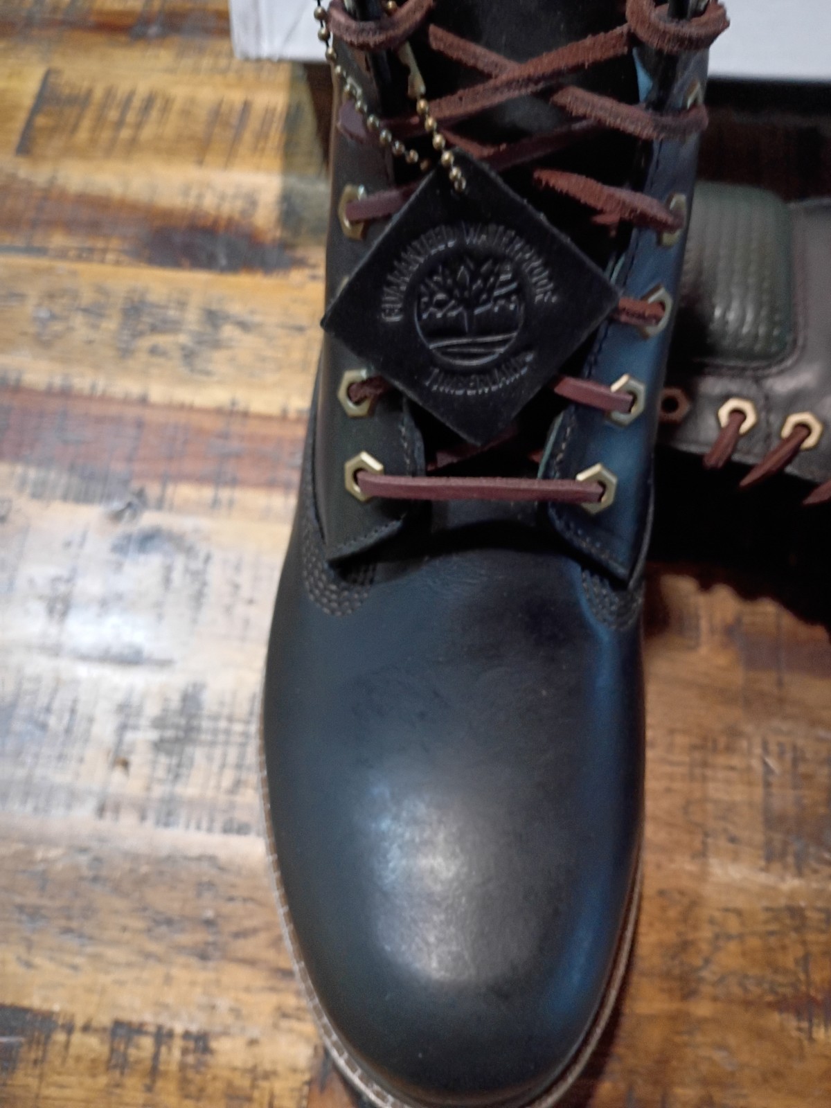 Mens Timberland Premium 6 Waterproof BOOTS Dk. GREEN FULL GRAIN LEATHER Sz 8.5
