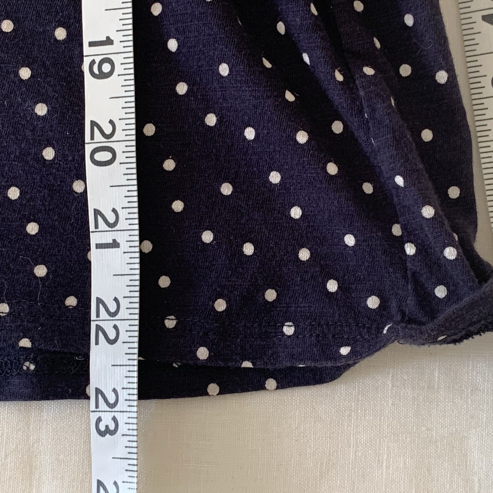 OOAK Vintage Boho LOFT Navy Polka Dot Smocked Top White Lace Doily Medallion S