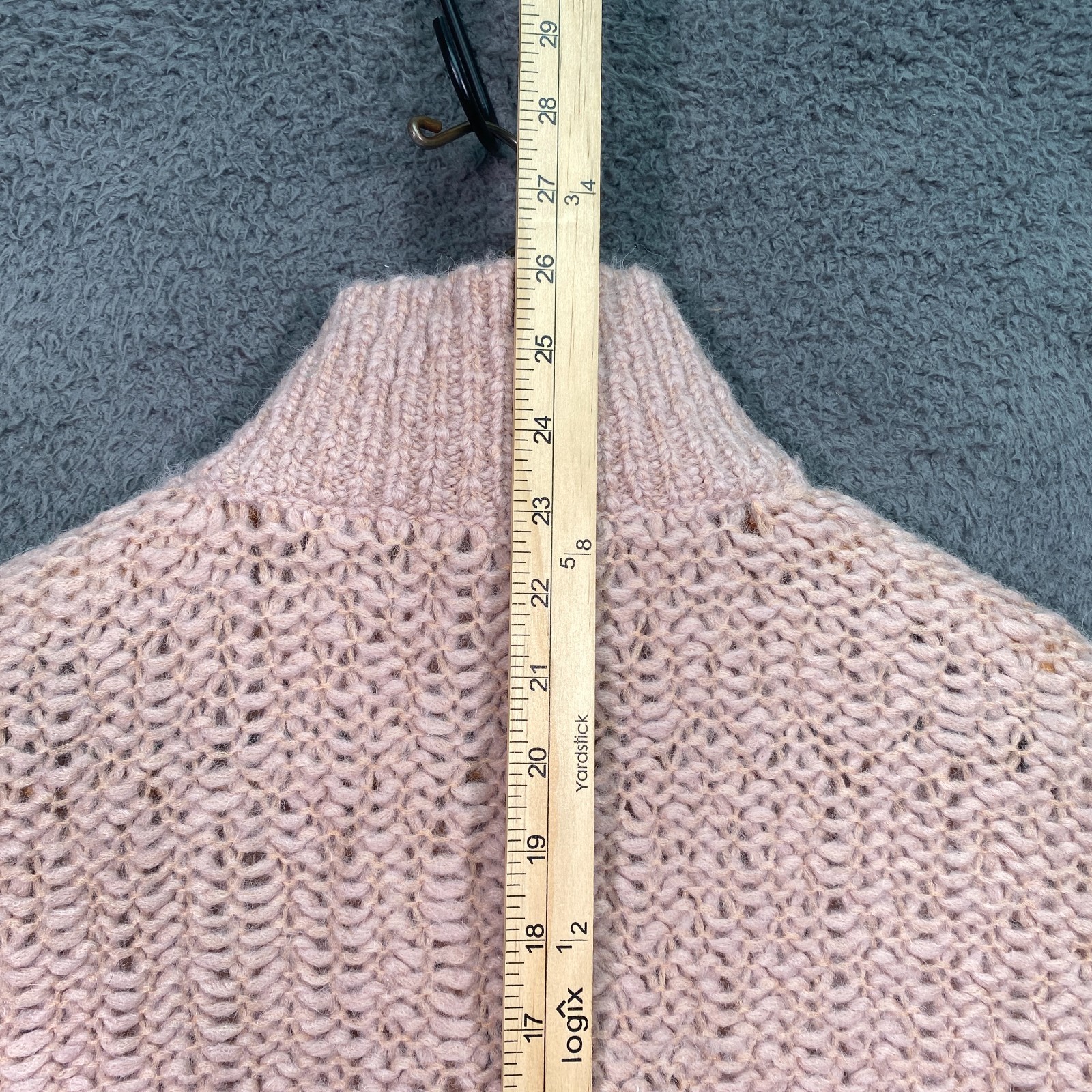 Everlane Sweater Lofty Knit Alpaca Henley S Coral Raglan Wool Blend Pullover
