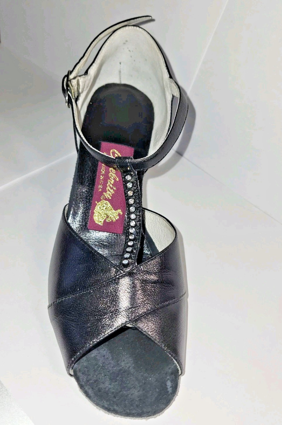 Celebrity Ballroom Latin Dance Shoes Donna Size 5.5 Black Genuine Leather USA