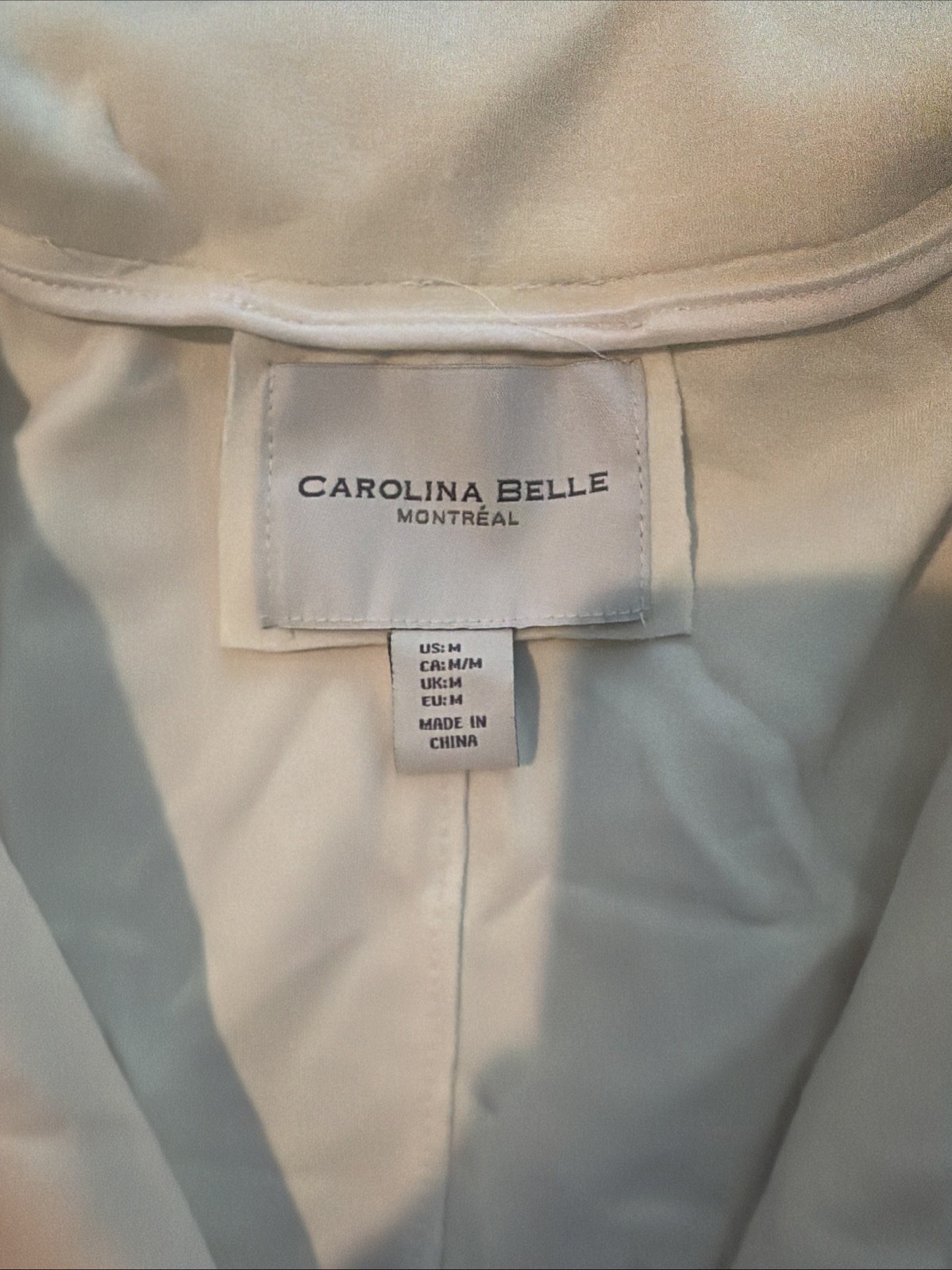 Women’s CAROLINA BELLE MONTREAL White Snap Front Jacket Coat Sz M