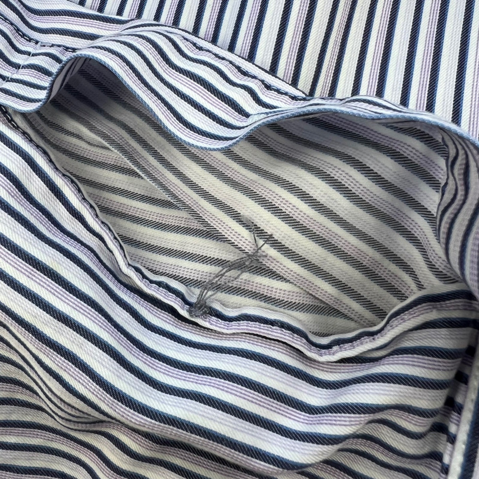 Ermenegildo Zegna Men’s Striped Dress Shirt XL Made in Turkey Missing Buttons