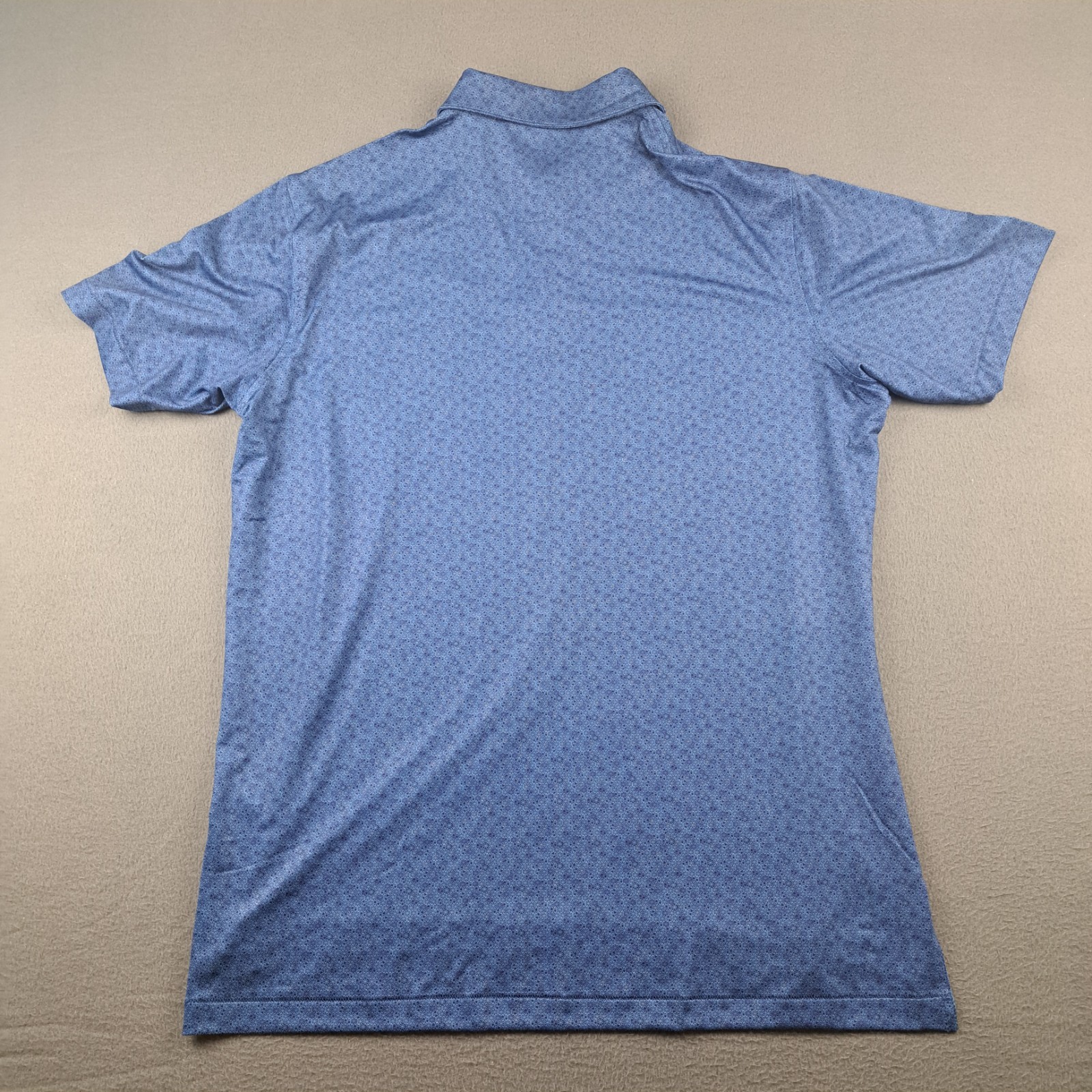Peter Millar Summer Comfort Polo Size Large Blue Waste Management Open Geometric