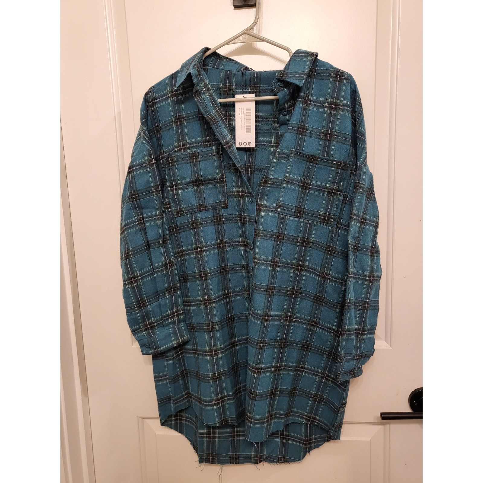 Boohoo UK Plaid Dress Blue Size 4 Brand New