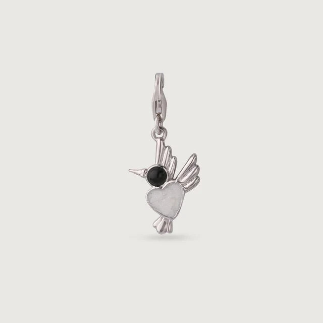 Beautiful Bird Charm Dangle 925 Sterling Silver Fancy Charm for Pendant Bracelet