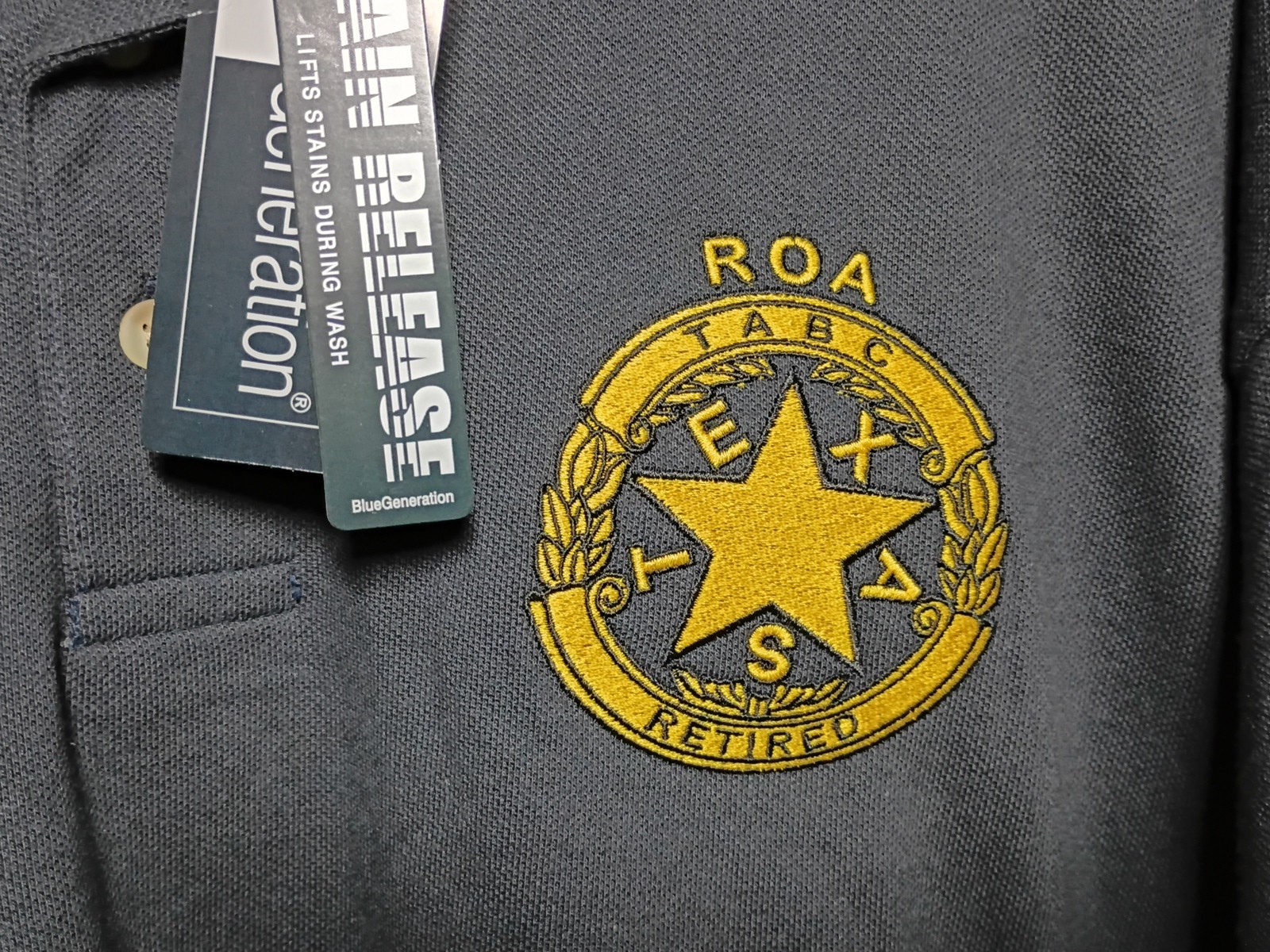 TABC ROA Retired Navy Blue Golf Polo Shirt Men’s 2XL Texas Blue Generation NWT