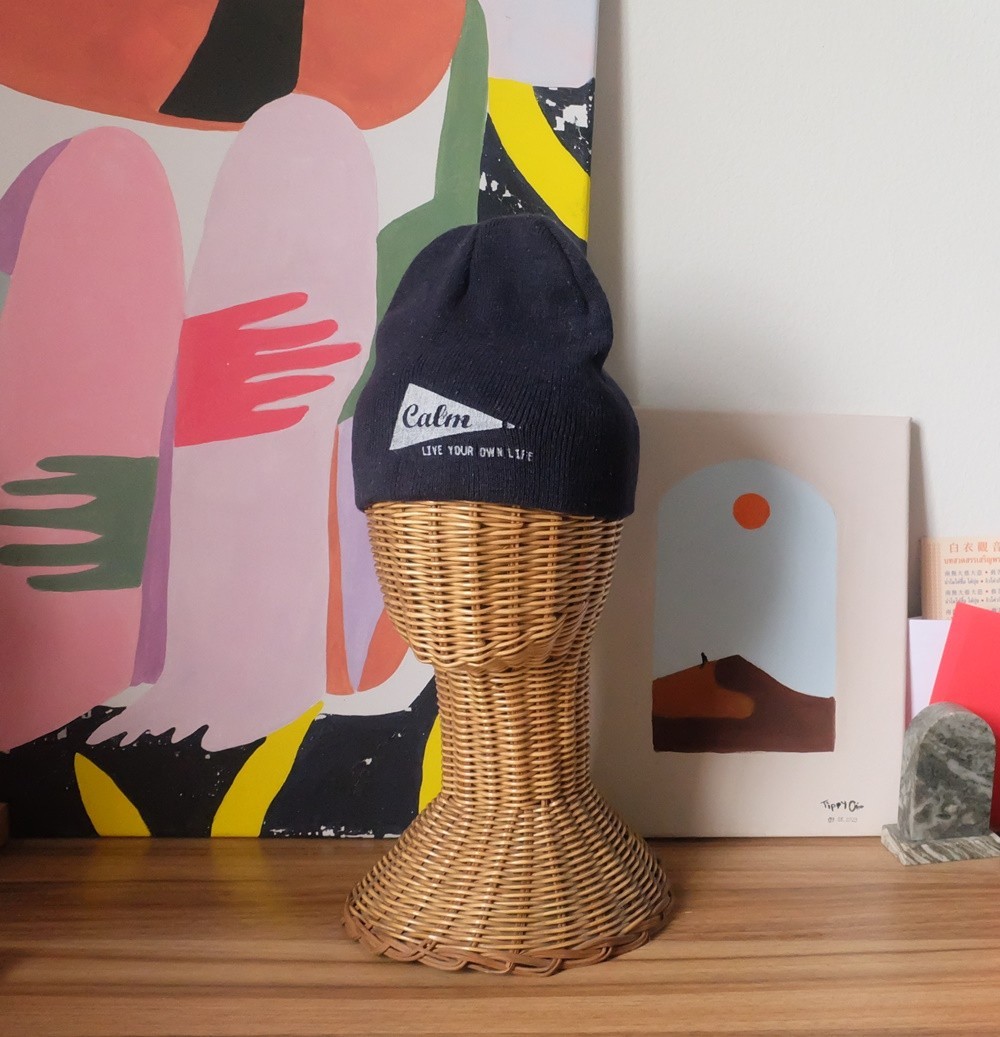 Calm Outdoors Beanie Hat Deep Midnight Navy Blue Knit Cap