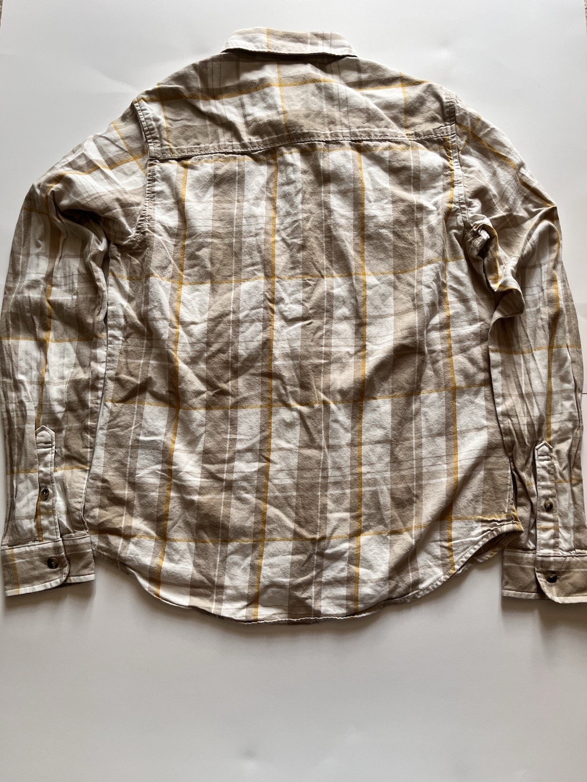 The North Face Women’s M Beige Plaid Flannel Button Up Long Sleeve