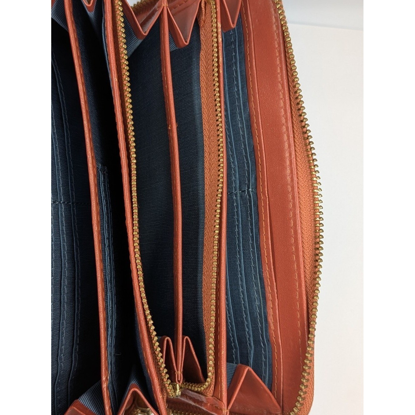Lanvin Collection Wallet Dark Coral Crocodile Embossed Zip Around Long Accordion