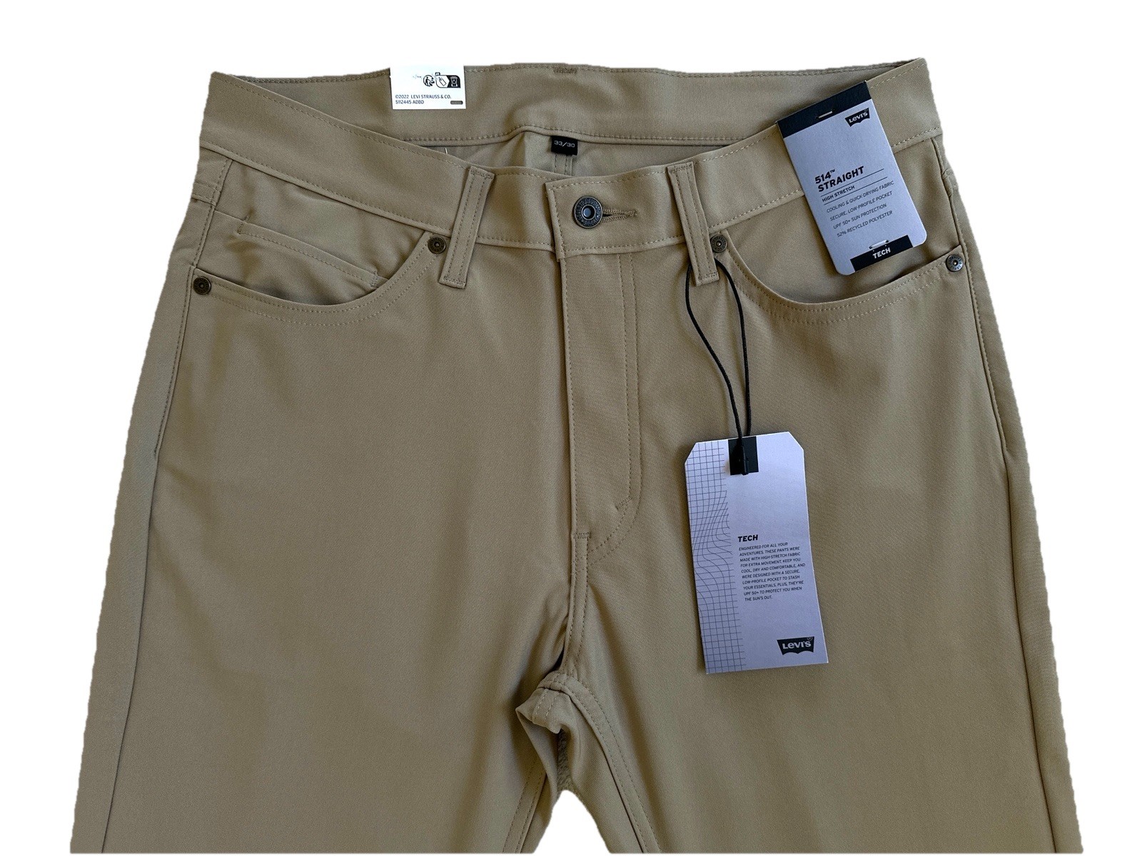 Levi’s Men’s 514 Straight Tech Pants, Beige