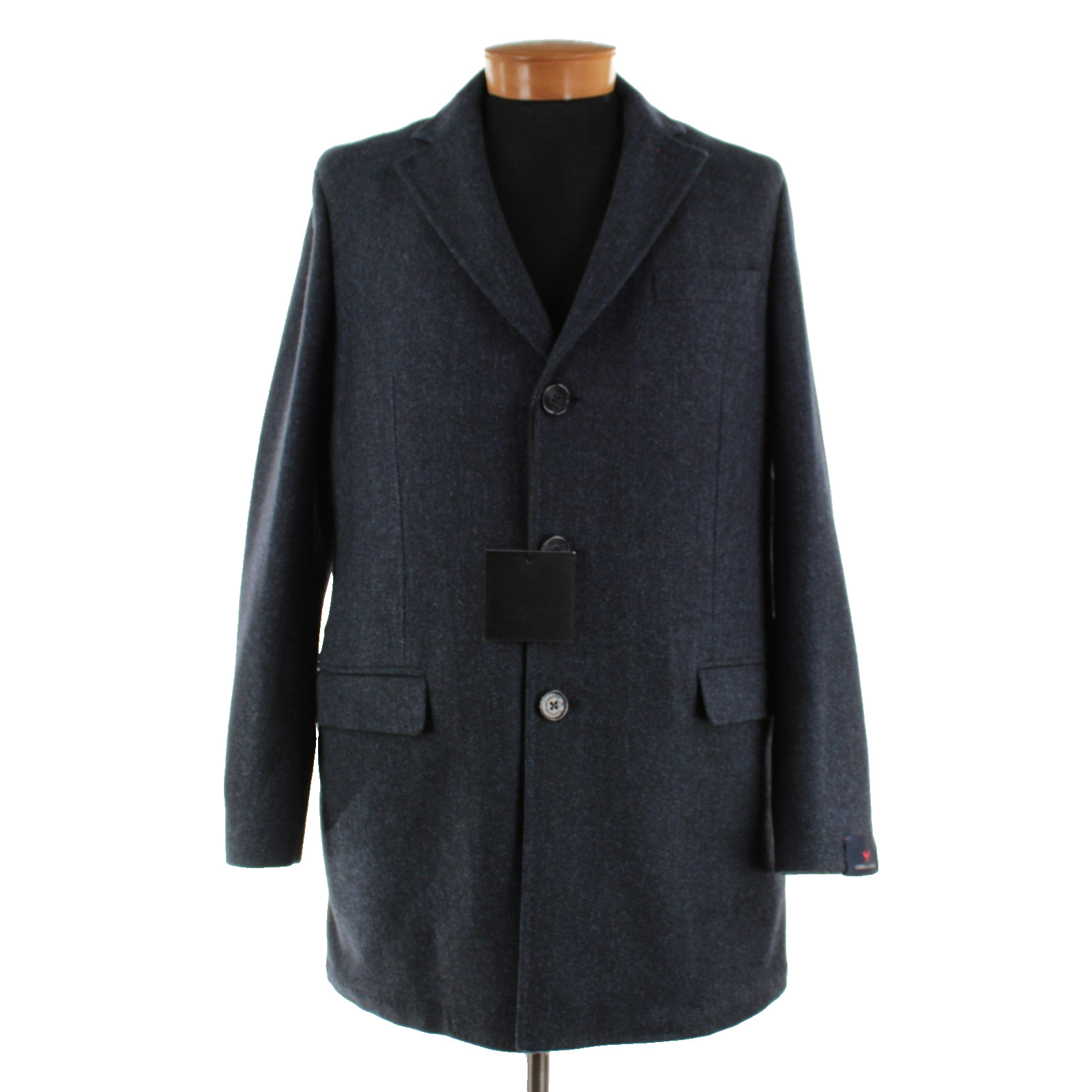 Cardinal of Canada NWT Wool / Cashmere Top Coat Size 42R In Blue Herringbone