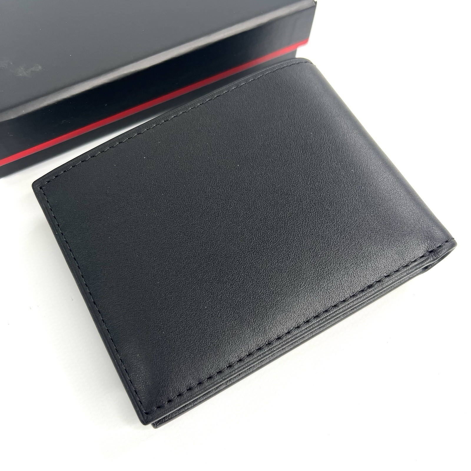 TUMI Delta SLG Double Billfold Black Leather RFID Blocking Wallet