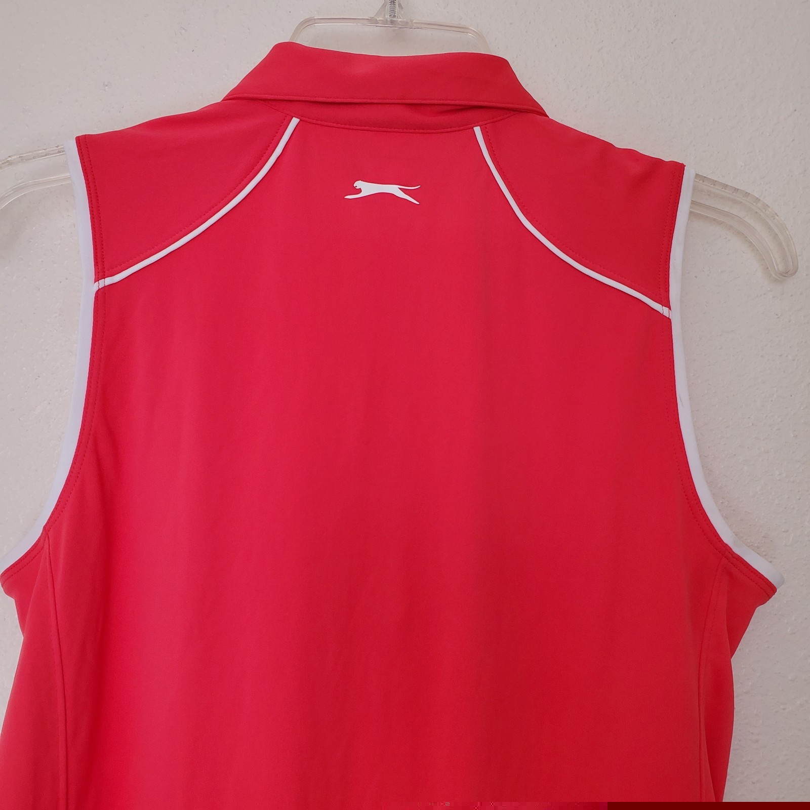Slazenger Top Sleeveless 1/4 Zip Collared Solid Golf Activewear Top Orange Sz M