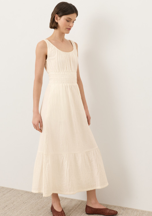 Flash Sale Pact Organic Coastal Double Gauze Cami Dress – Cream