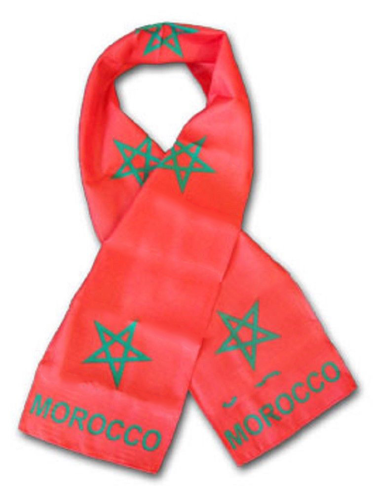 Morocco Country Lightweight Flag Printed Knitted Style Scarf 8″x60″