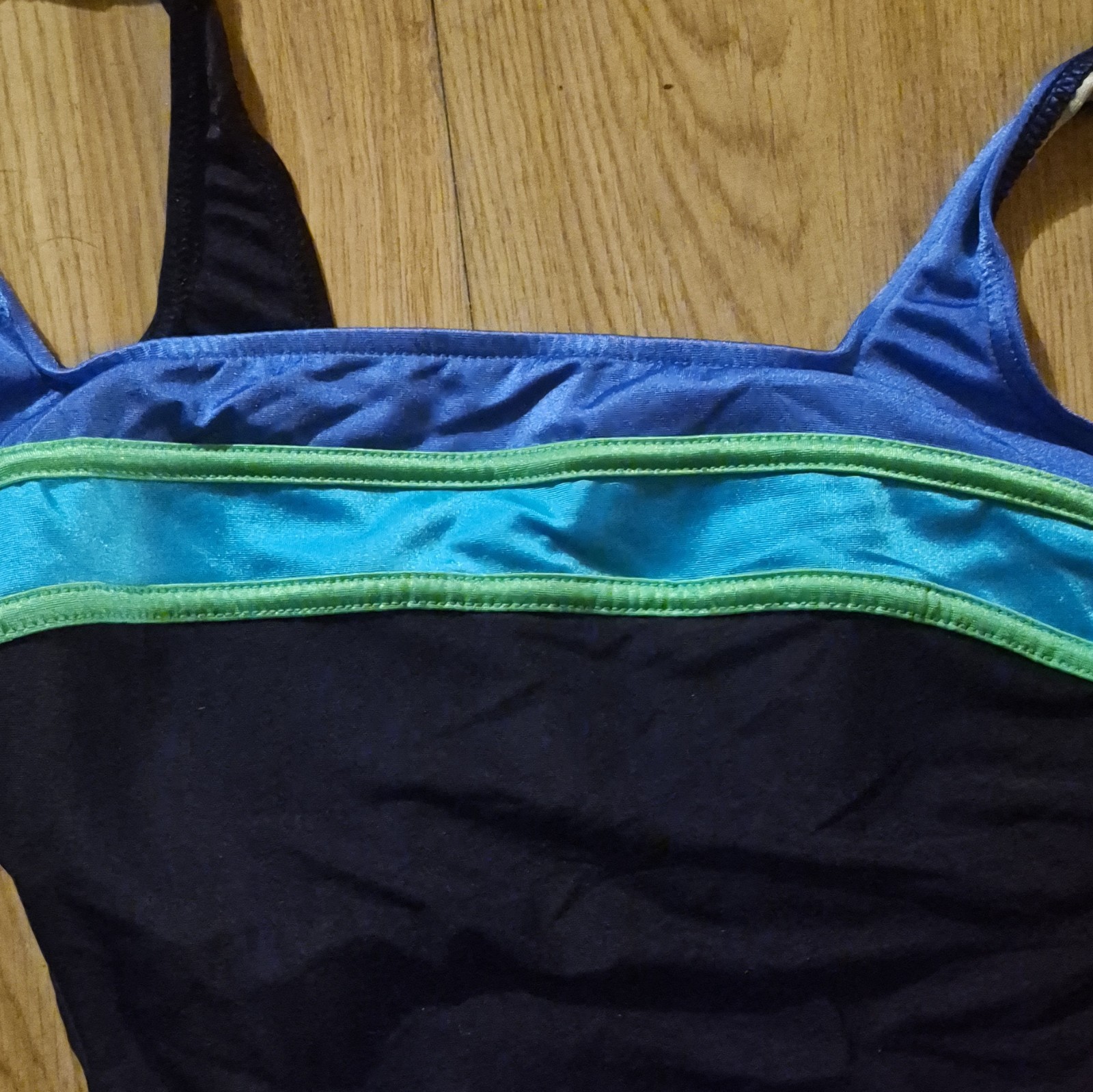 7 Figures Women’s Colorblock One Piece Swimsuit Black Blue Green Size 14 Reg