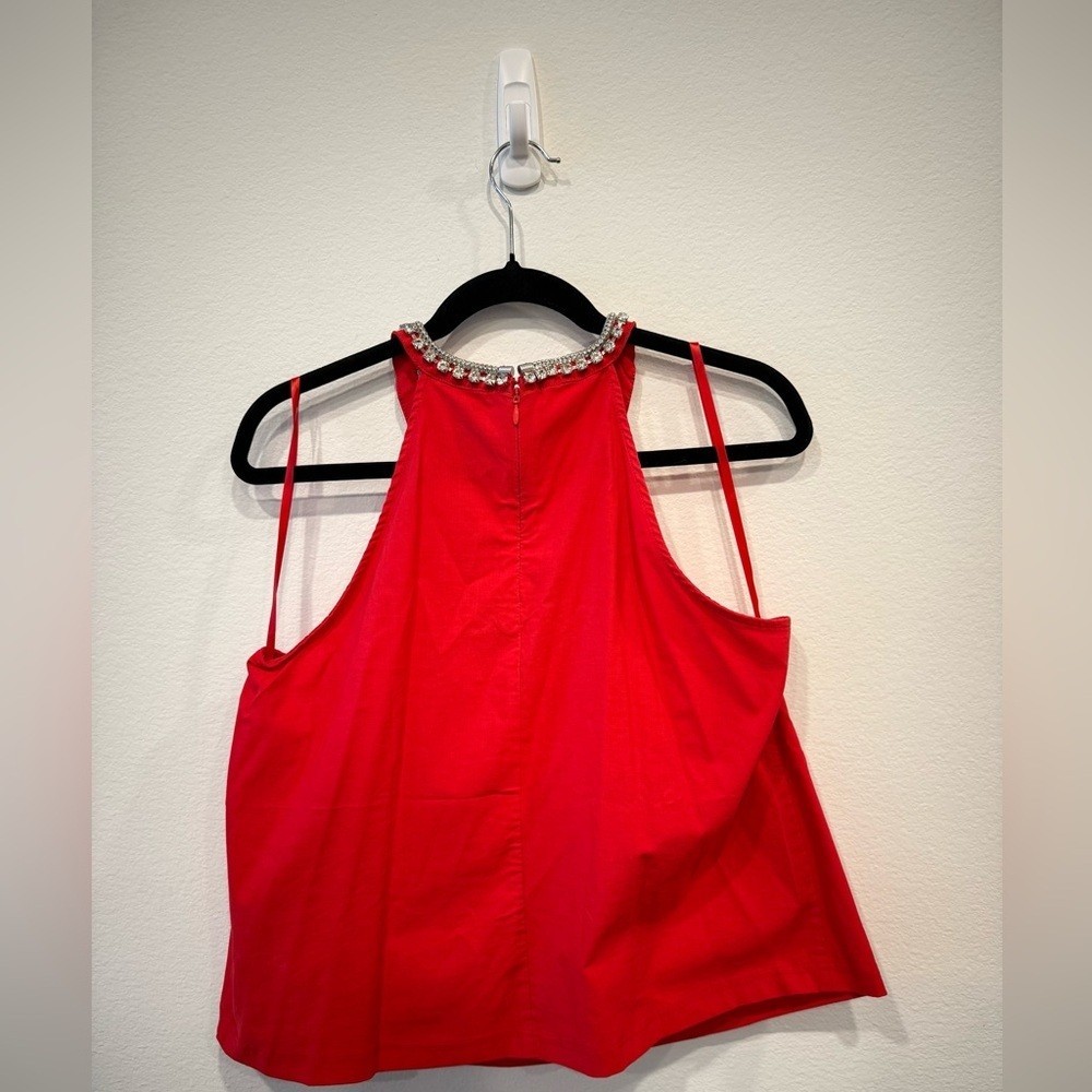 NWT Maeve Red Embellished Blouse