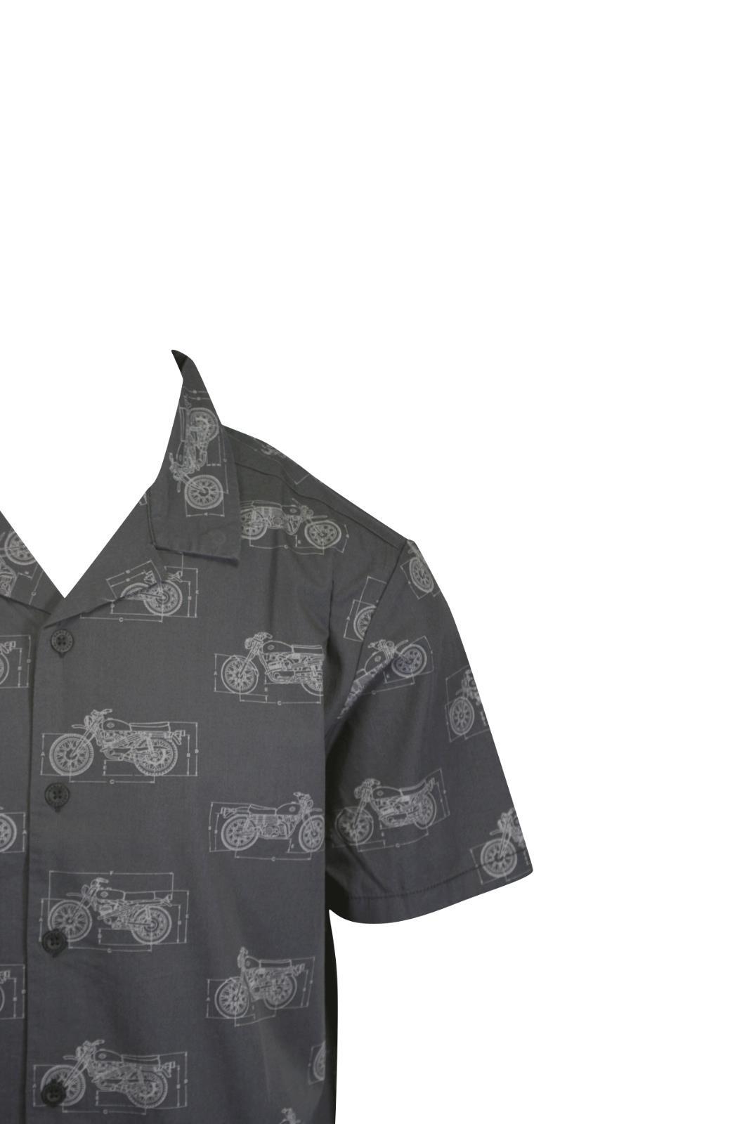 Harley-Davidson Men’s Shirt Dark Grey Fueled Allover Custom Print S/S (S61)