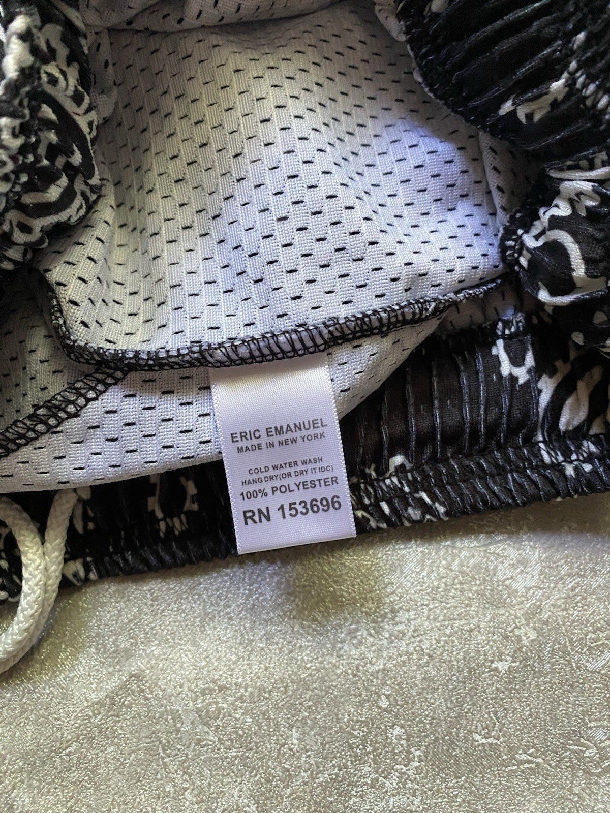 Eric Emanuel EE Basic Short Black Paisley Bandana Size S READY TO SHIP