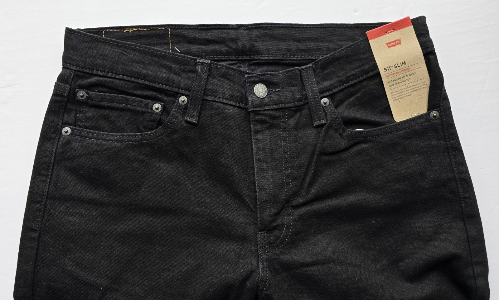 Levi’s Men’s 511 Slim Jeans Stretch Black Denim NEW 36×30