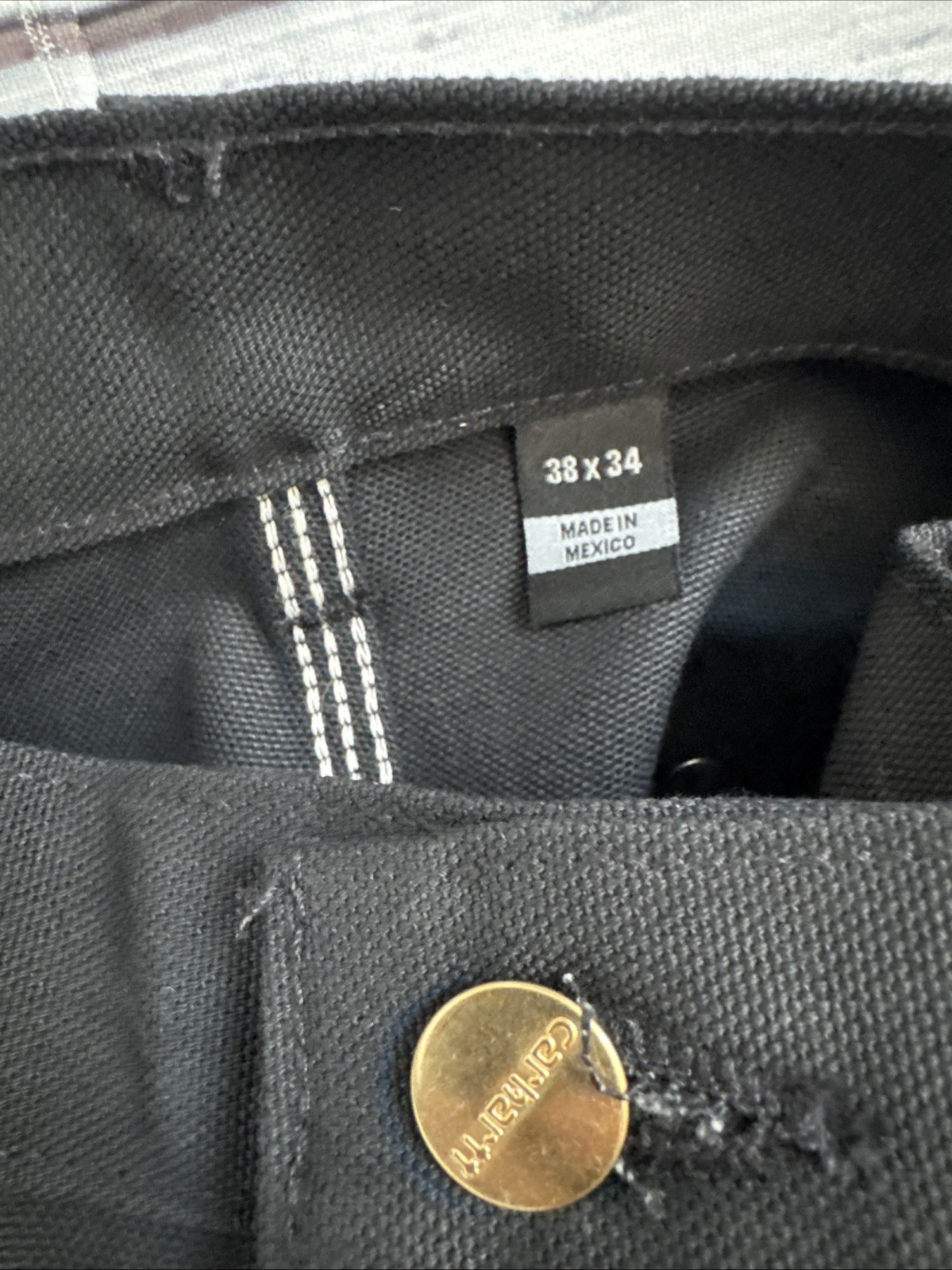 CARHARTT B01-M Men’s 38 x 34 Loose Fit Double Knee Black Duck Utility Work Pants