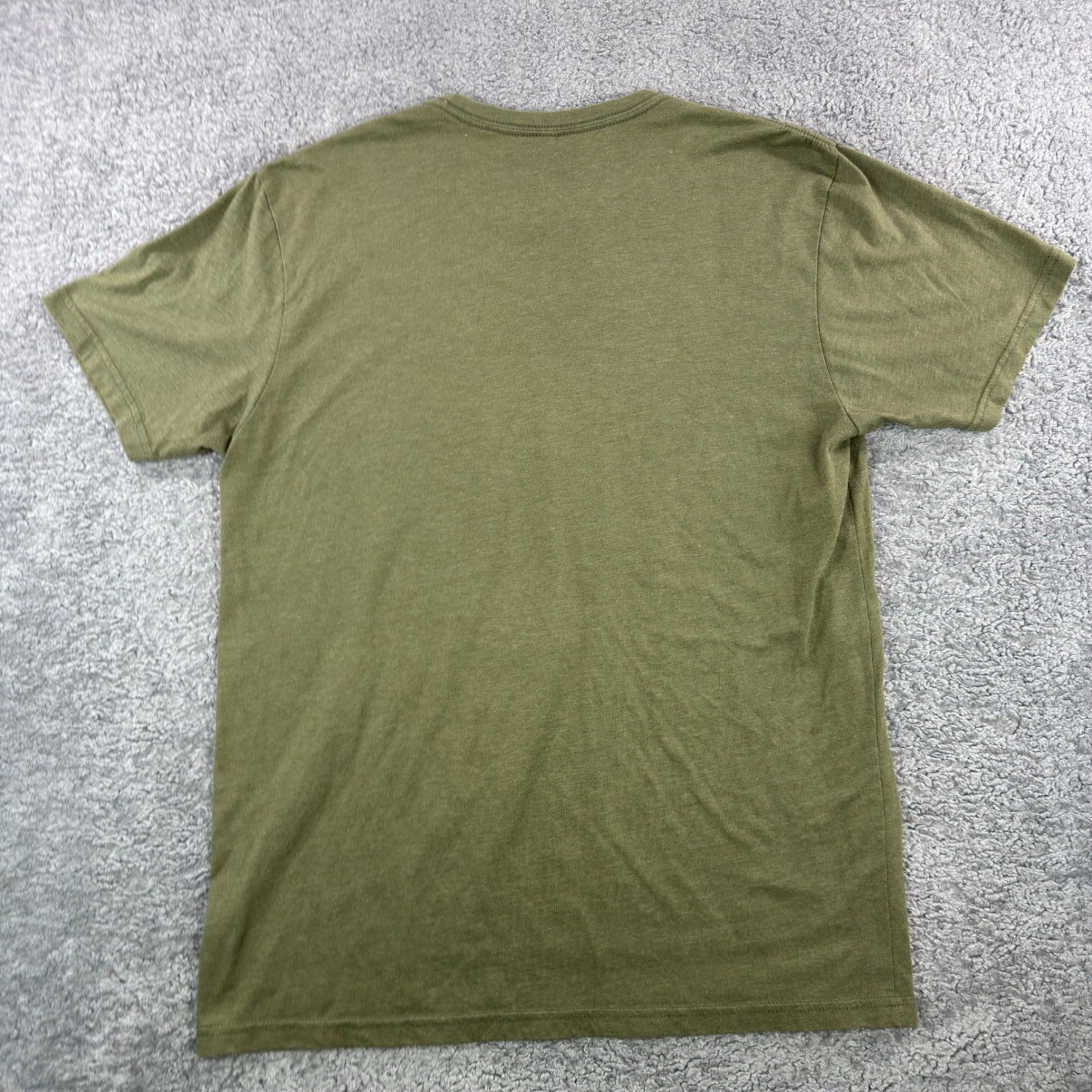 INTO THE AM Mens Olive Green Heathered Short Sleeve Graphic Logo T-Shirt Size L