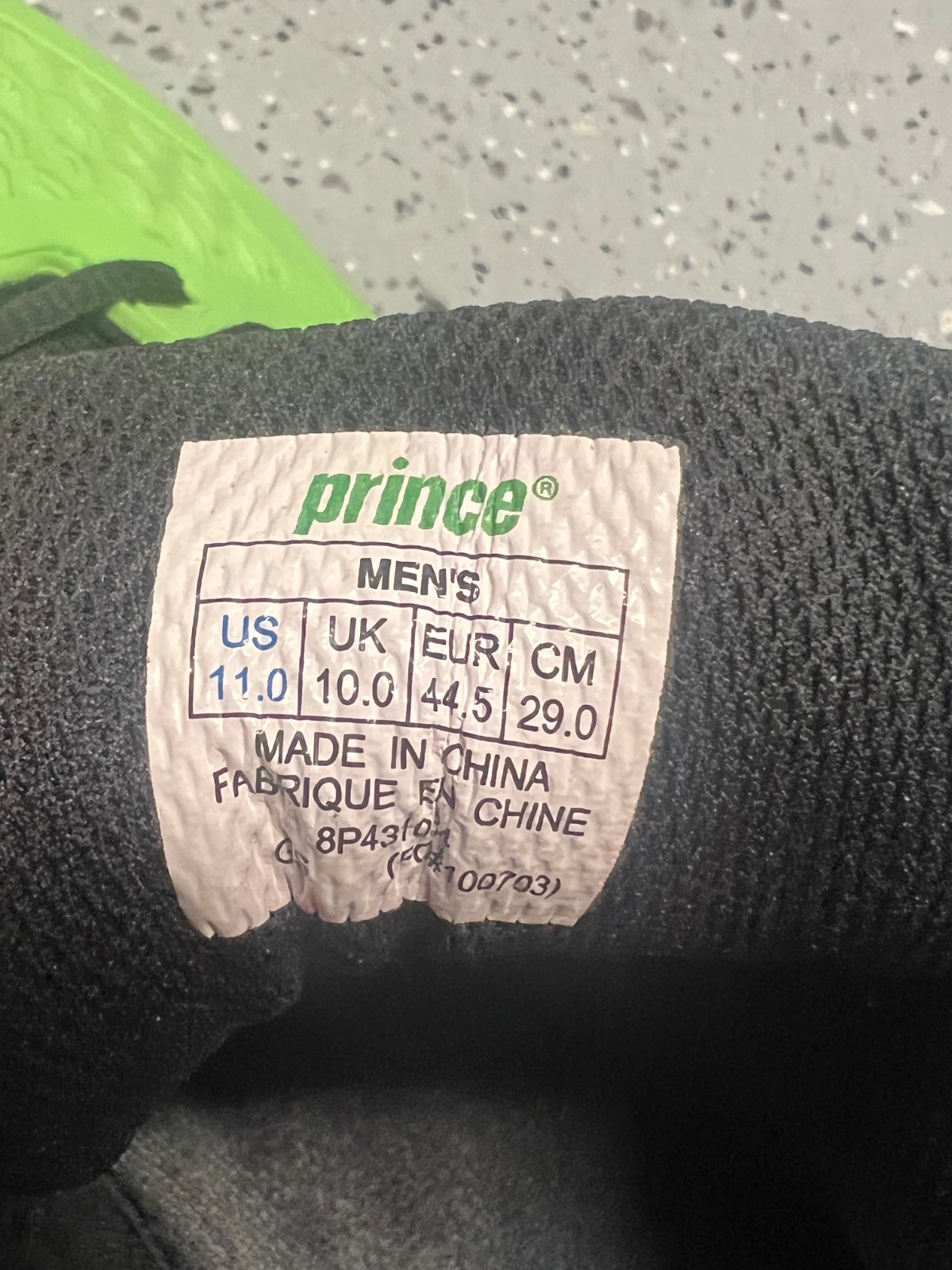 Prince Warrior TeXtreme Limited Edition Tennis Shoe Green / Black – US Size 11