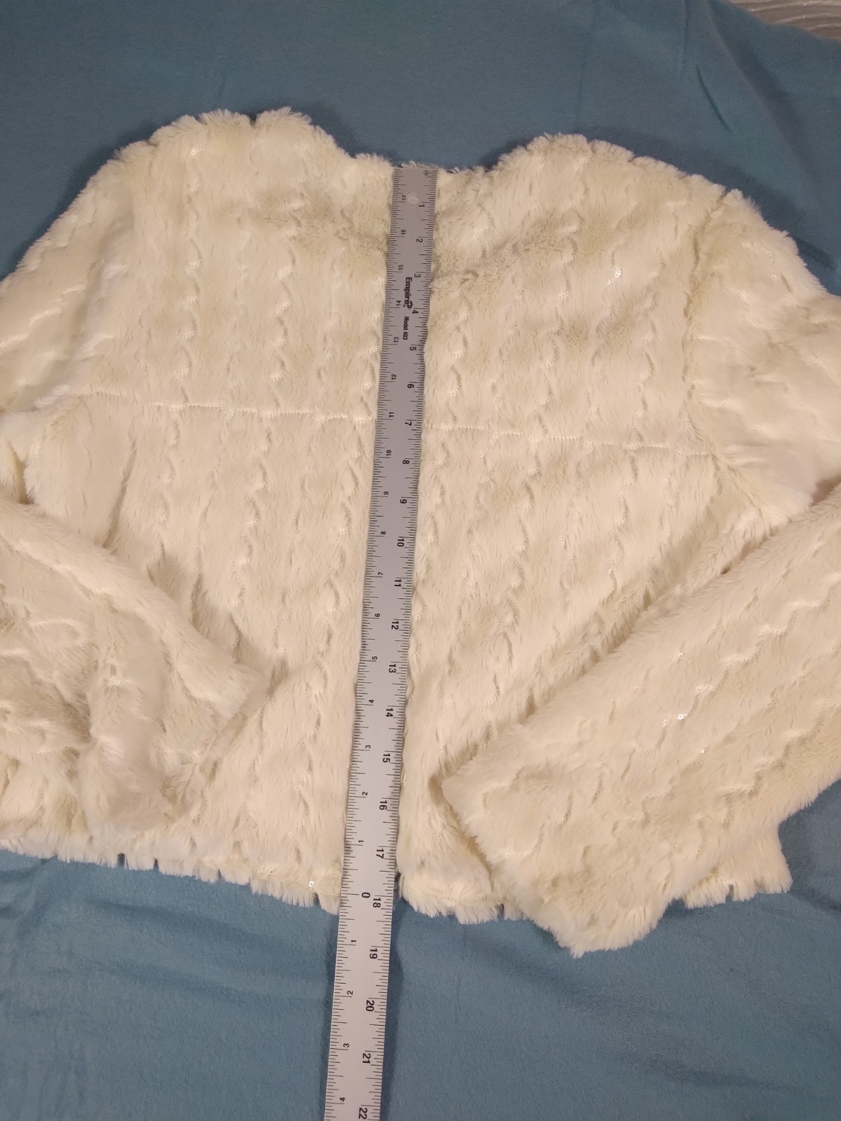 Forever 21 Textured Faux Fur Cropped Jacket Sz M