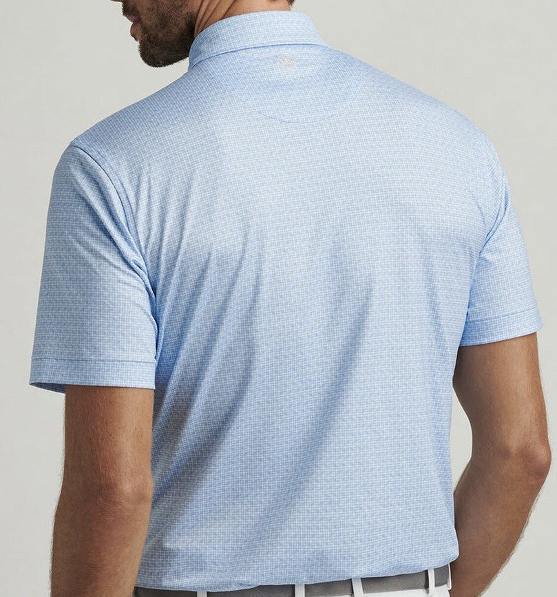 Peter Millar Cottage Blue Vega Performance Jersey Polo Summer Comfort Print XL