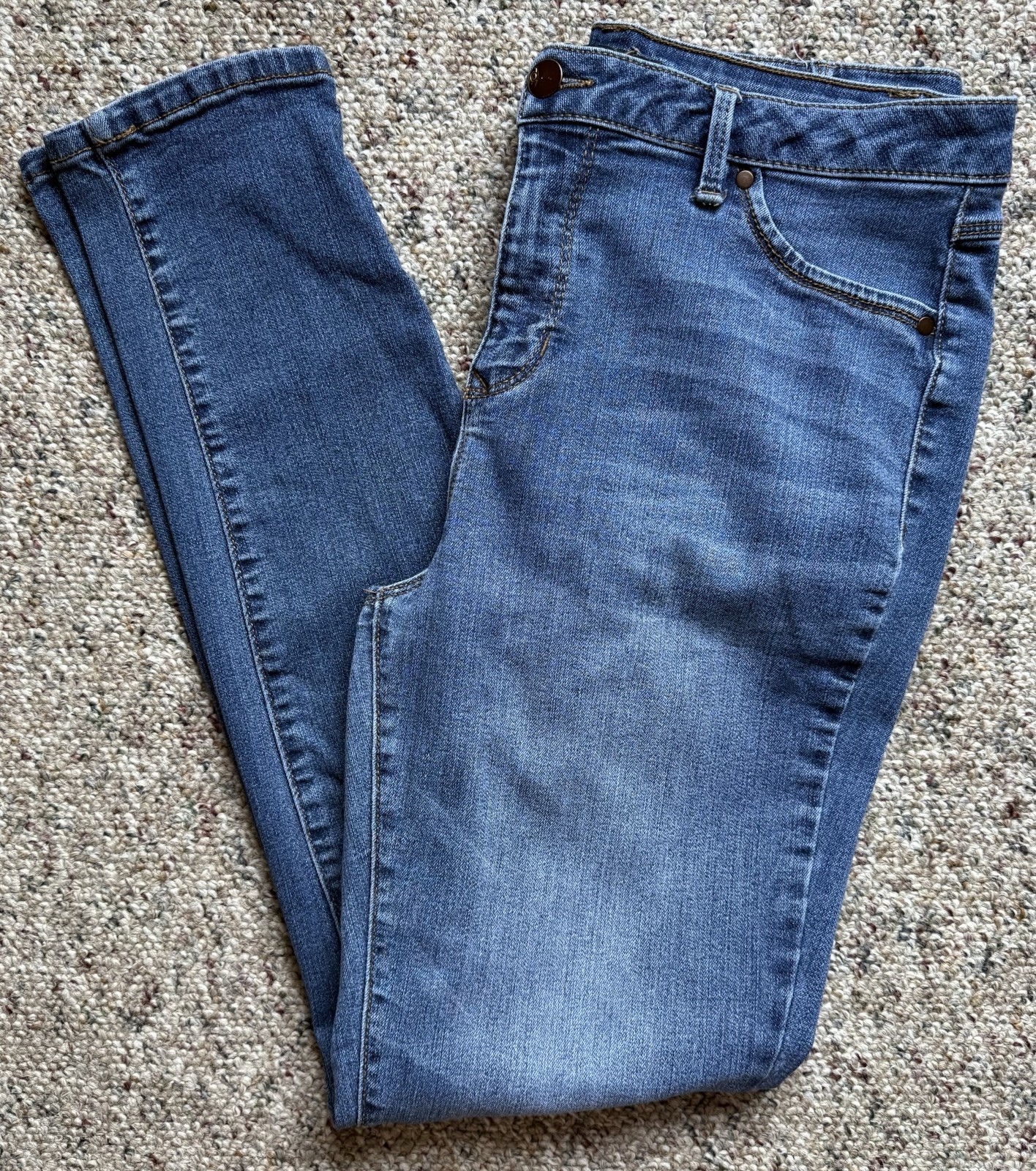 D. Jeans Womens Size 12 Blue Denim Medium Wash Mid Rise Skinny Ankle Stretch