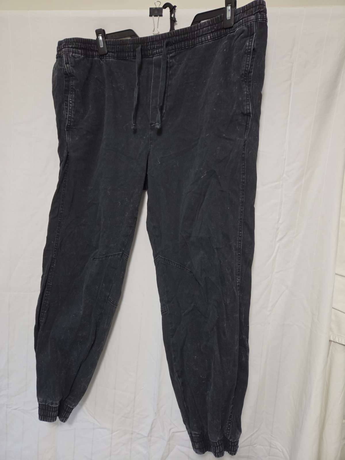 Mens Distressed Wash Joggers In BLACK SIZE 2X 42-46