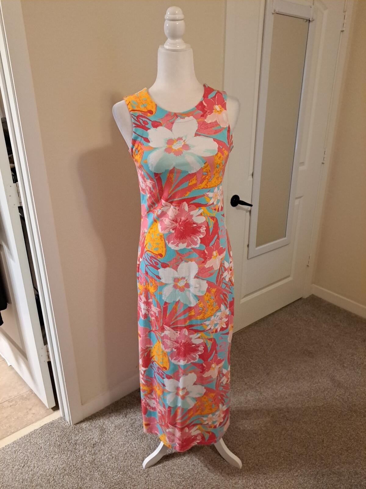Ana Clare Emilee Maxi Shift Dress Tahiti Size S EUC