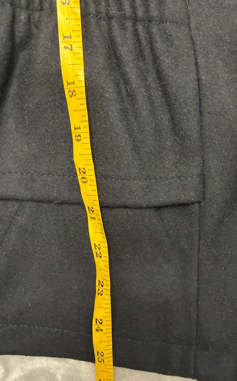 NY & Company Peacoat Women’s L Black Wool Blend Peplum Ruffle Zip Snap Jacket