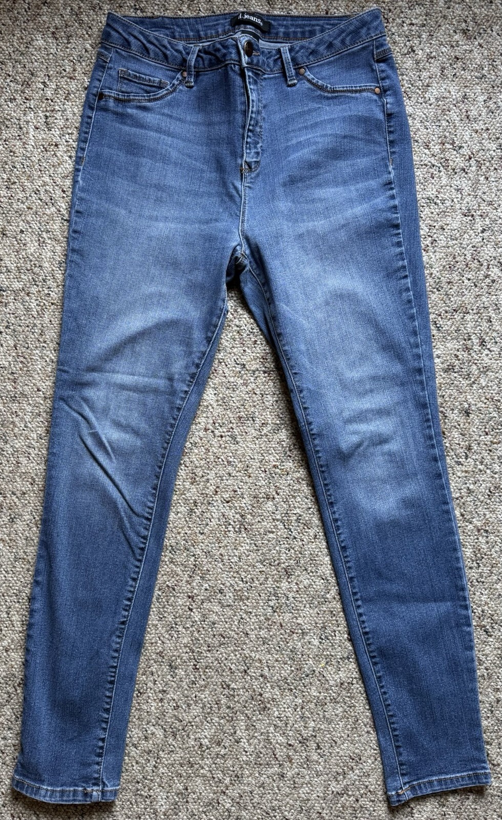 D. Jeans Womens Size 12 Blue Denim Medium Wash Mid Rise Skinny Ankle Stretch