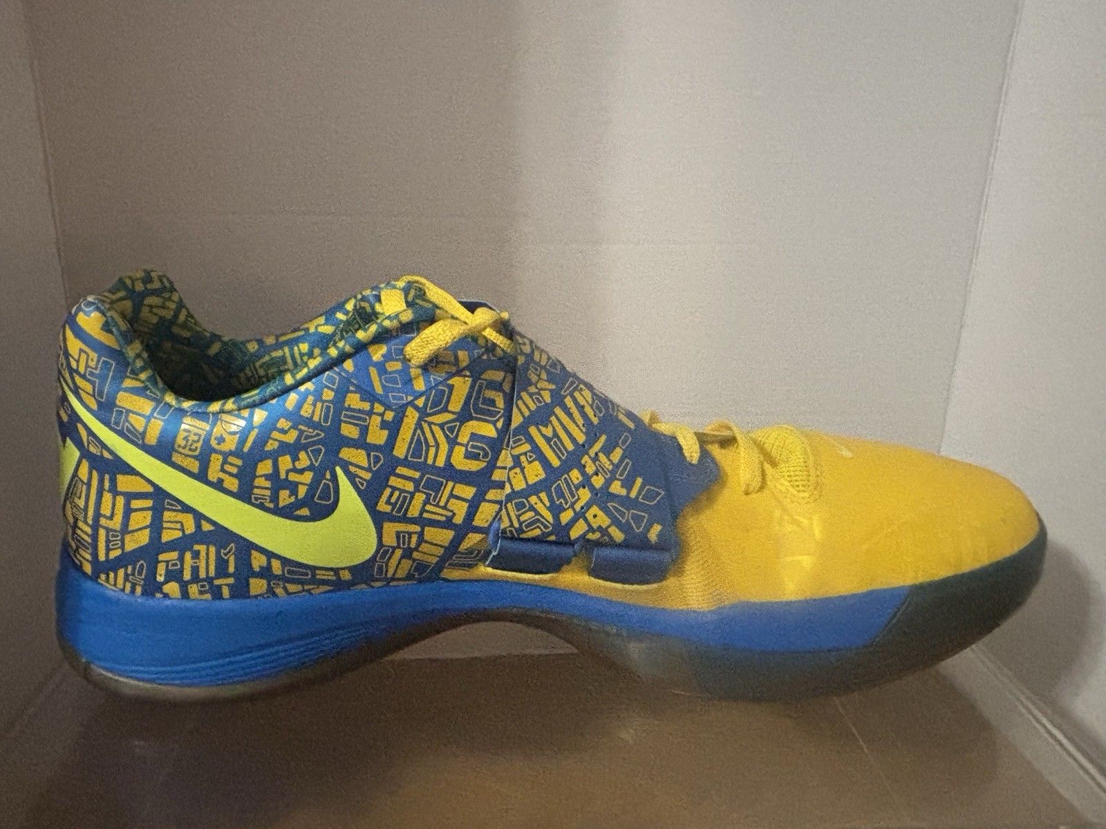 Nike Zoom KD 4 2012 QAM Scoring Title Sz 18 Promo Sample Blue/ Yellow Curry
